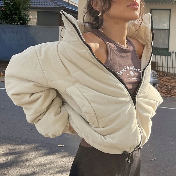 Princess Polly Beige Puffer Jacket 